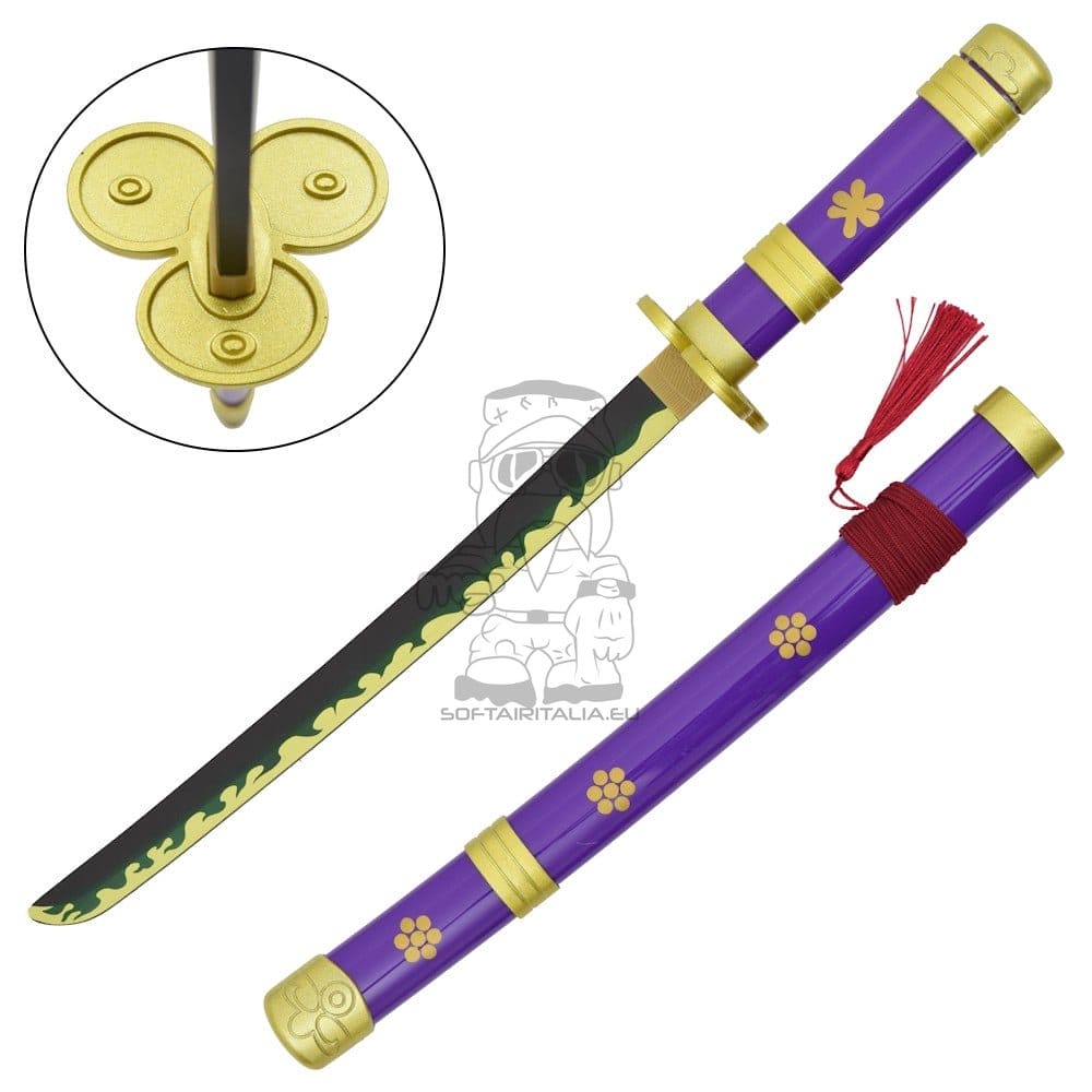 Mini Katana ornamentale Enma di Zoro (One Piece) con stand