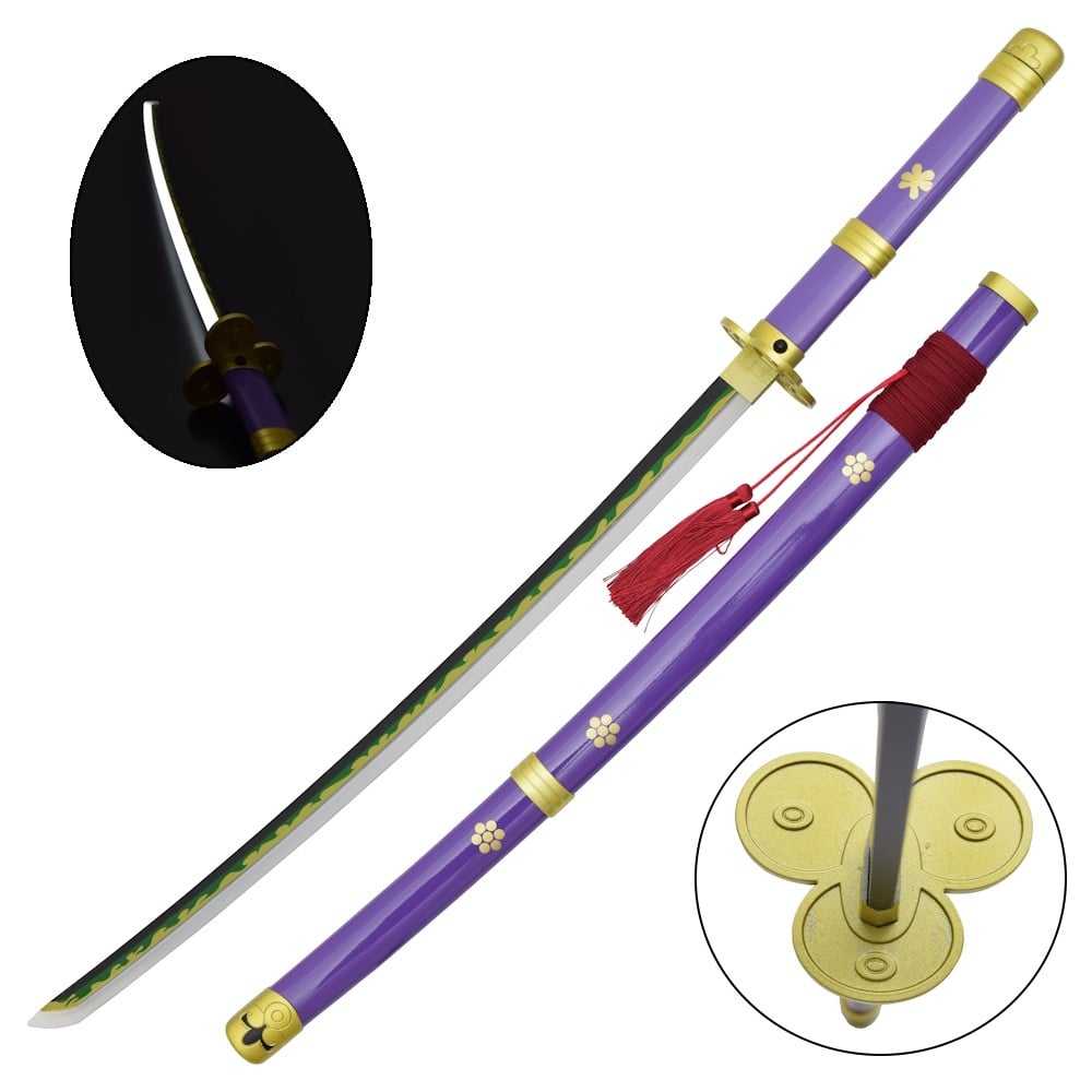 Katana ornamentale Enma di Zoro con LED in bamboo - One Piece