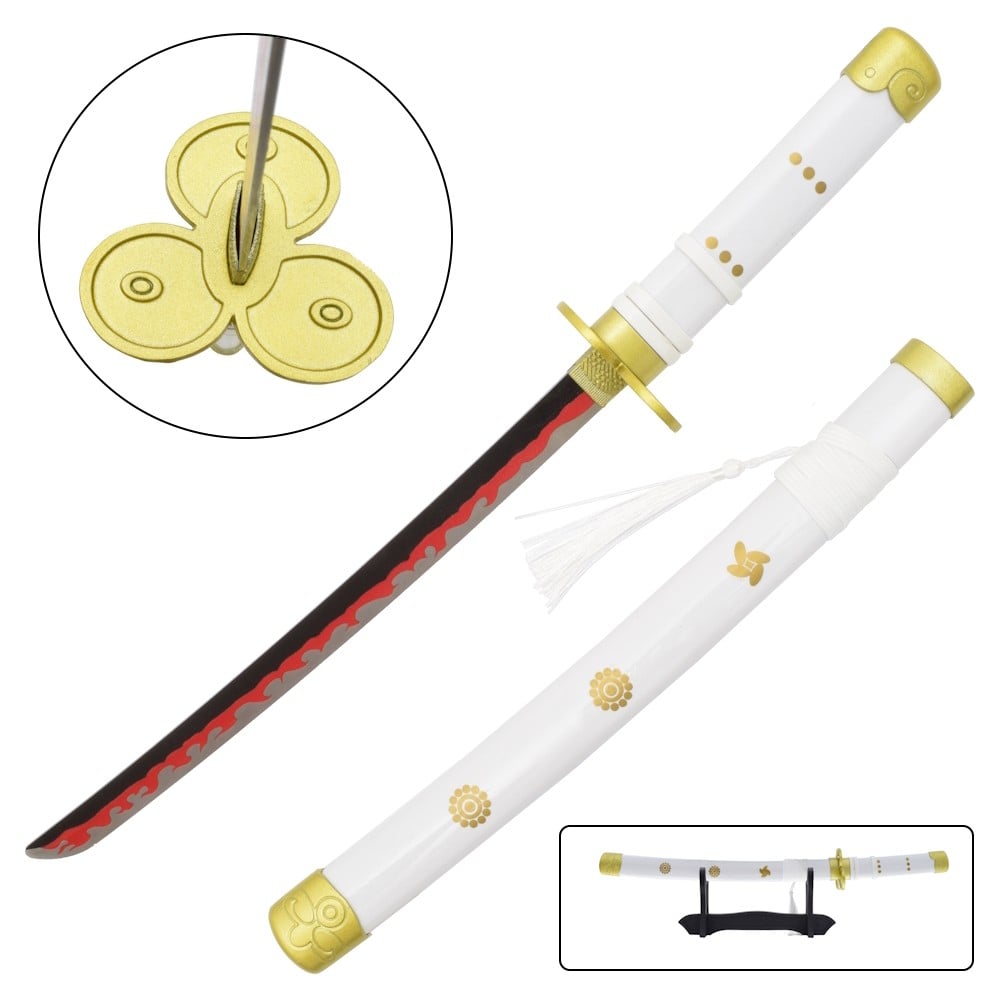 Mini Katana ornamentale Enma di Zoro serie One Piece con stand