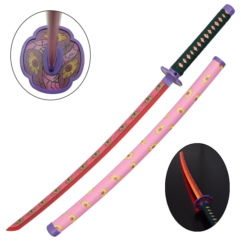 Katana ornamentale LED ispirata a Kokushibou di Demon Slayer