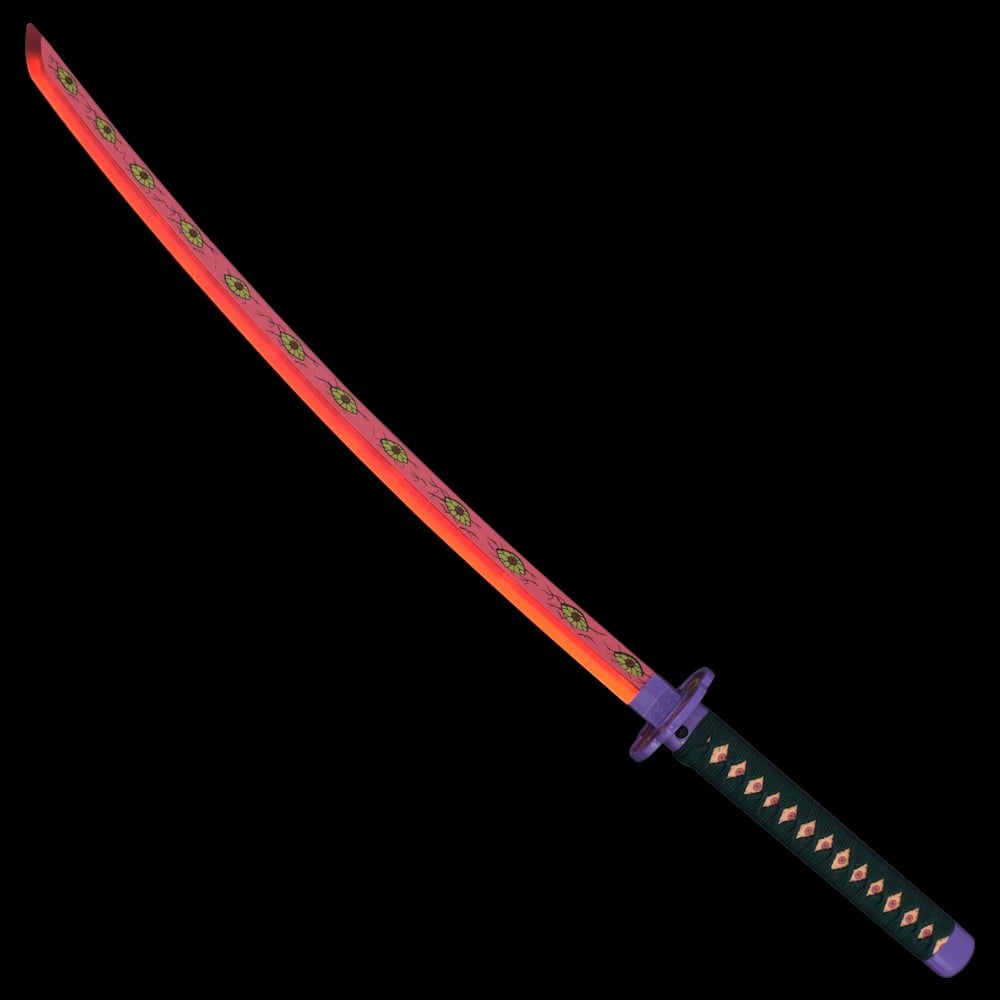 Katana ornamentale LED ispirata a Kokushibou di Demon Slayer