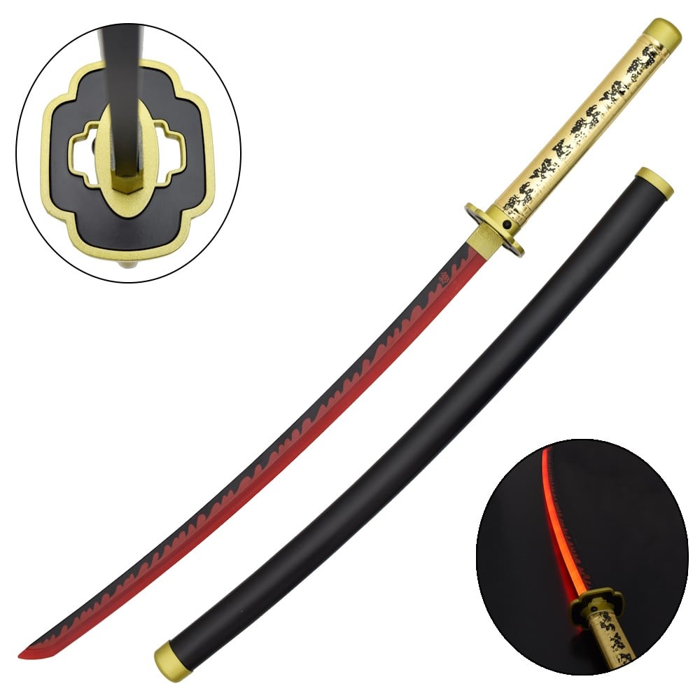 Katana ornamentale con LED ispirata a Tsugikuni Yoriichi di Demon Slayer