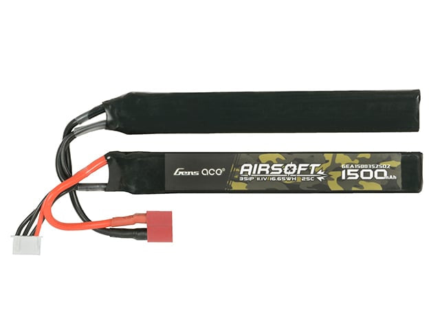 Batteria LiPo 11.1V 1500mAh 25C T-Plug per softair di GENS ACE
