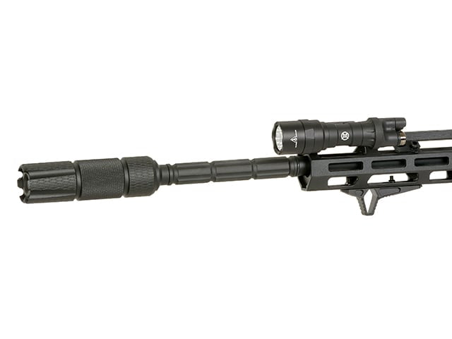 Estensione canna esterna 116 mm alettata 14 mm CCW di SLONG AIRSOFT