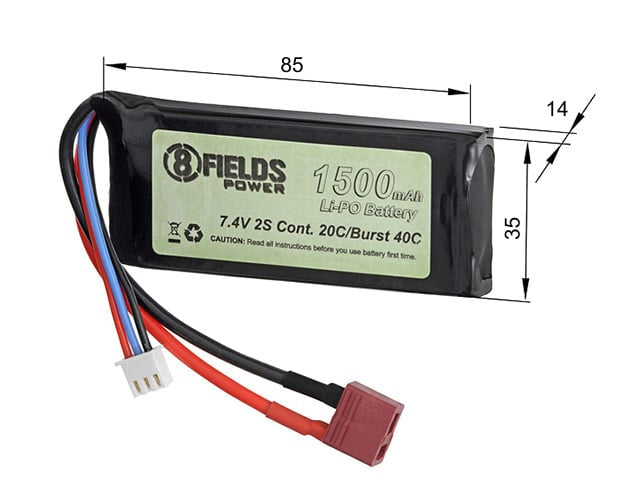 Batteria Li-Po 1500mAh 7,4V 20/40C con connettore T di VICTORY BATTERY