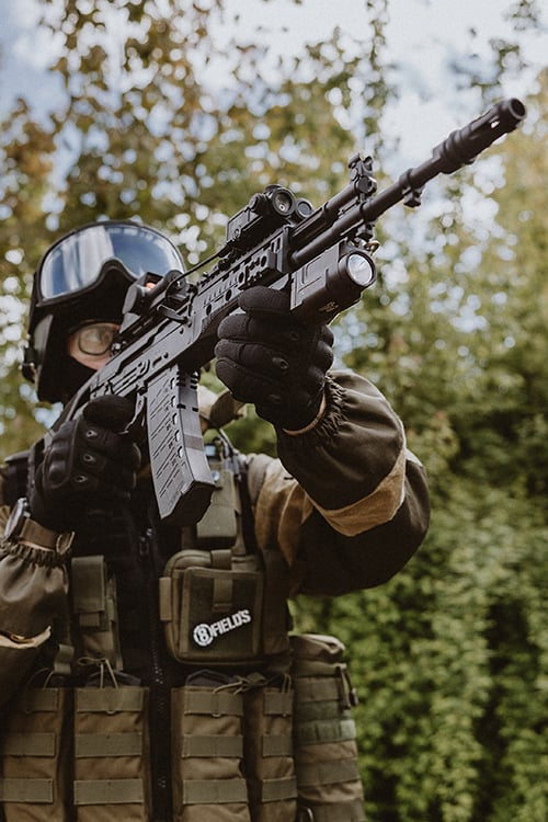 Torcia tattica russa K-2P nera di WADSN