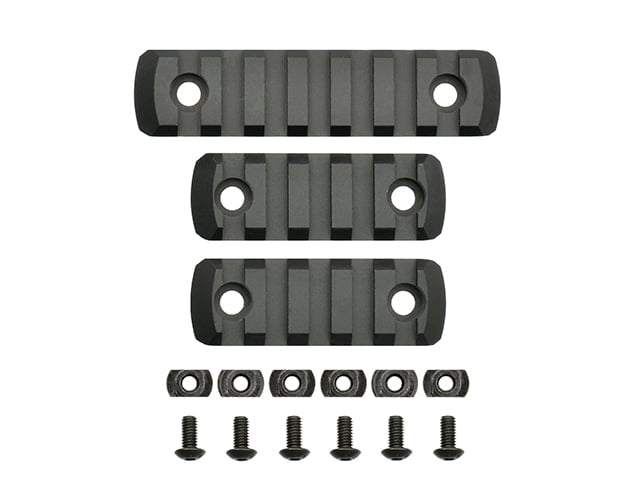 Set di 3 Slitte di Montaggio per Paramano M-LOK Nero di E&C