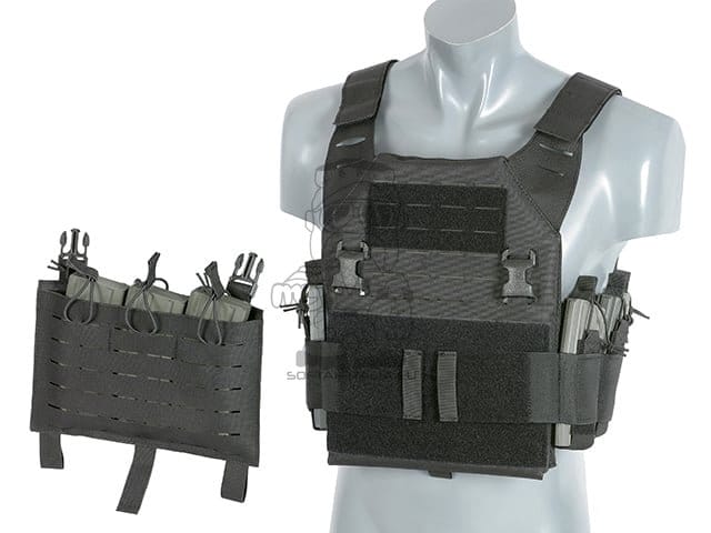 Plate Carrier Recon "Buckle Up" con porta caricatori AR15/AK nero di 8FIELDS