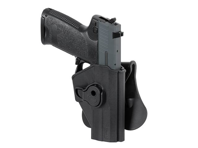 Fondina per KWA/LS/UMAREX USP/USP Compact nera di AMOMAX