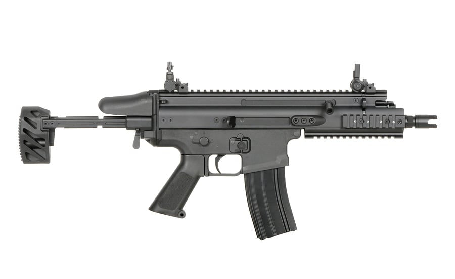 Replica FN SCAR-SC Subcarbine nera con ETU ESHOOTER GEN-2 di CYBERGUN