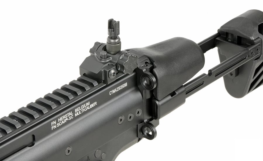 Replica FN SCAR-SC Subcarbine nera con ETU ESHOOTER GEN-2 di CYBERGUN