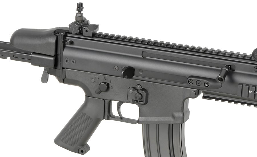 Replica FN SCAR-SC Subcarbine nera con ETU ESHOOTER GEN-2 di CYBERGUN