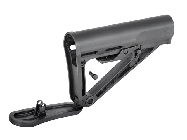 Calcio compatto RS3 nero per serie AR-15/M4 di APS