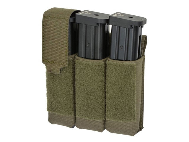 Tasca tripla porta caricatore pistola Laser-Cut con patta Ranger Green di 8FIELDS
