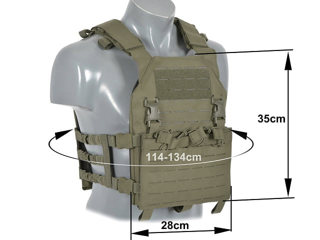Gilet tattico Plate Carrier Buckle-Up con porta caricatori AR15/AK Ranger Green di 8FIELDS