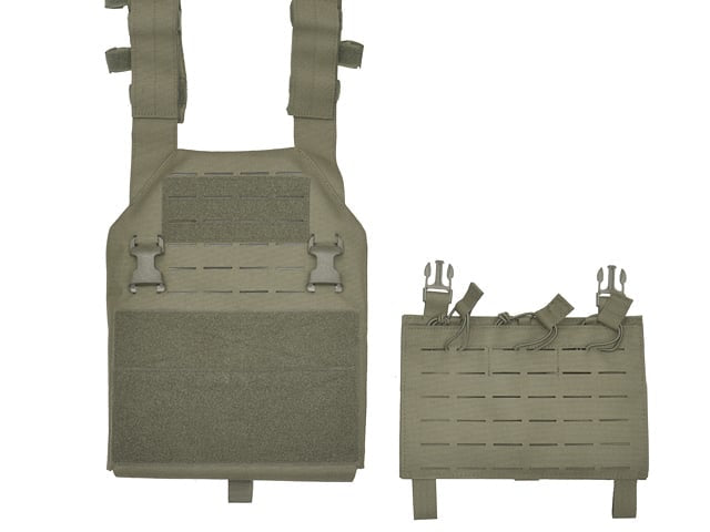 Gilet tattico Plate Carrier Buckle-Up con porta caricatori AR15/AK Ranger Green di 8FIELDS