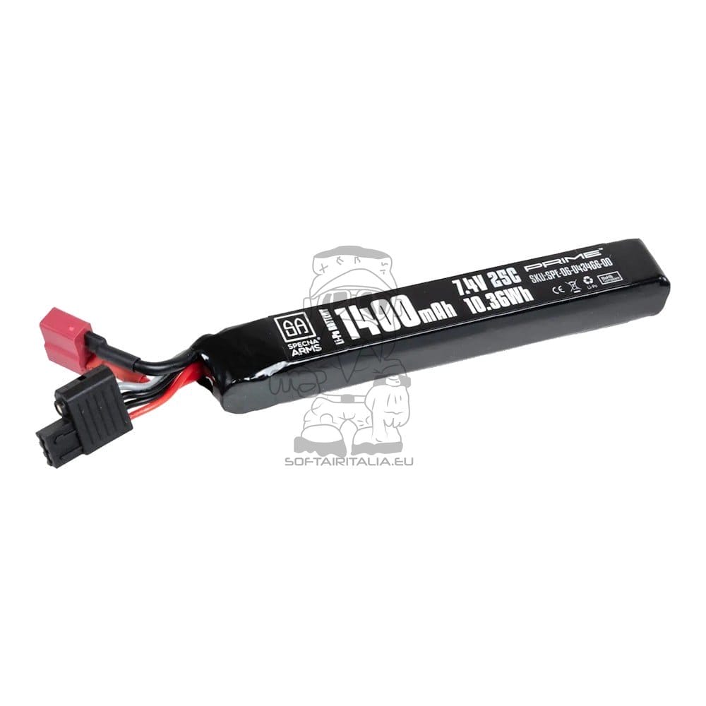 Batteria Li-Po 7.4V 1400mAh 25C Stick Deans Mini G-Tech di SPECNA ARMS