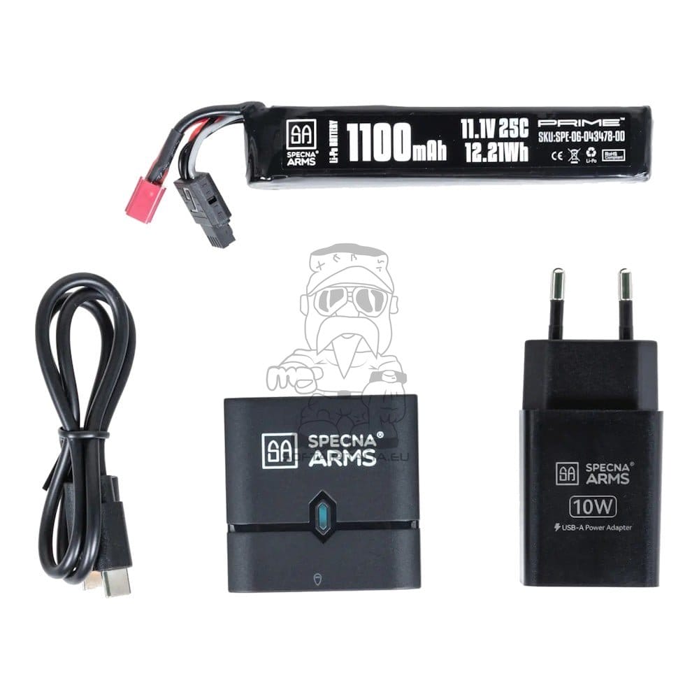 Kit Batteria Li-Po 11.1V 1100mAh Deans e Caricabatterie Nano di SPECNA ARMS