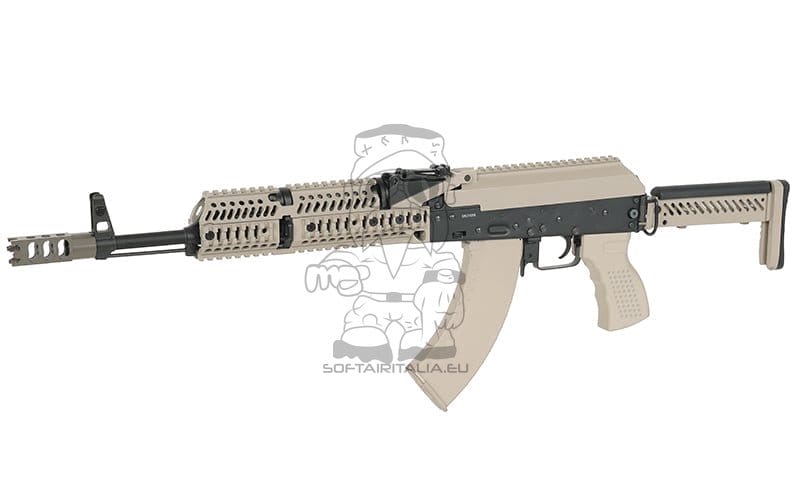 Replica Fucile AKM Tattico con ETU Eshooter GEN-2 Tan di CYMA PLATINUM