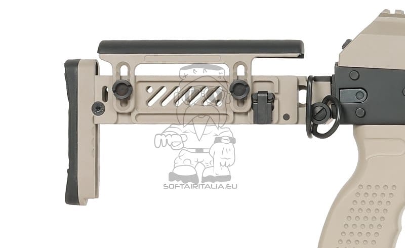 Replica Fucile AKM Tattico con ETU Eshooter GEN-2 Tan di CYMA PLATINUM