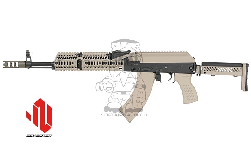 Replica Fucile AKM Tattico con ETU Eshooter GEN-2 Tan di CYMA PLATINUM