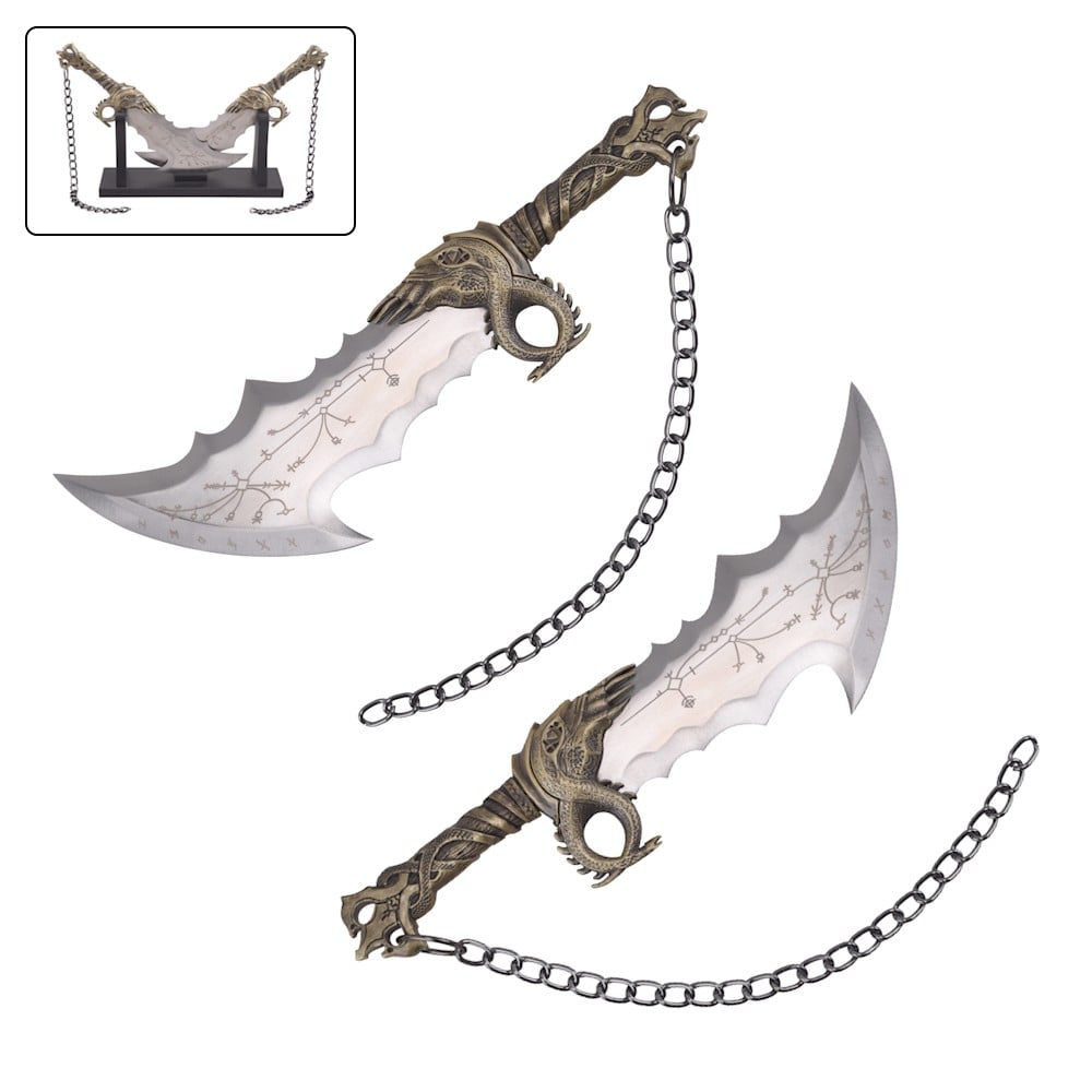Mini Pugnali Ornamentali Blades of Chaos di Kratos - God of War