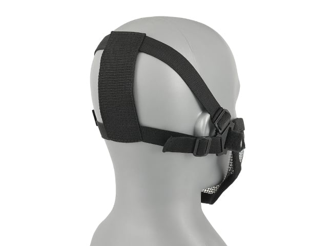 Maschera a rete in acciaio a teschio nera di 8FIELDS
