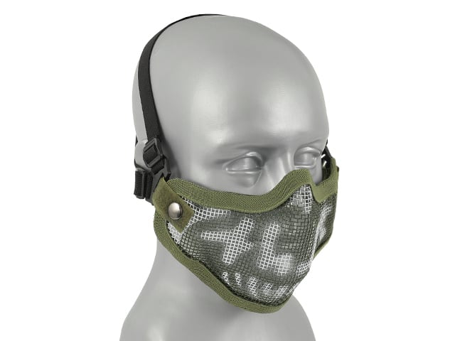 Maschera a rete in acciaio Teschio oliva di 8FIELDS