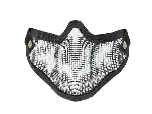 Maschera a rete in acciaio a teschio nera di 8FIELDS
