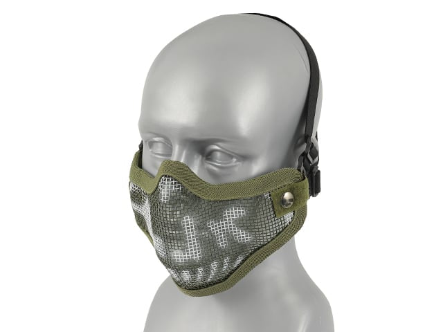 Maschera a rete in acciaio Teschio oliva di 8FIELDS