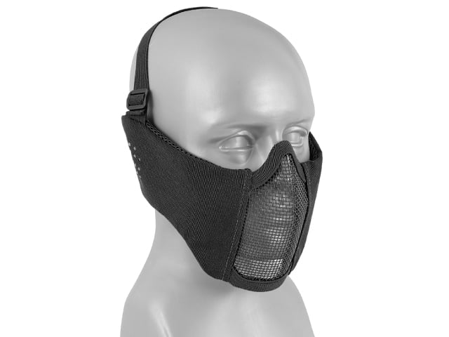 Maschera a rete low-profile con protezione guance e orecchie tipo A nera di 8FIELDS
