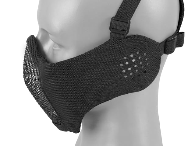 Maschera a rete low-profile con protezione guance e orecchie tipo A nera di 8FIELDS