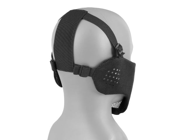 Maschera a rete low-profile con protezione guance e orecchie tipo A nera di 8FIELDS