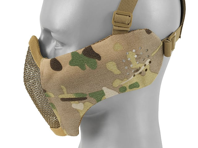 Maschera a rete low-profile con protezione guance e orecchie Multicamo di 8FIELDS