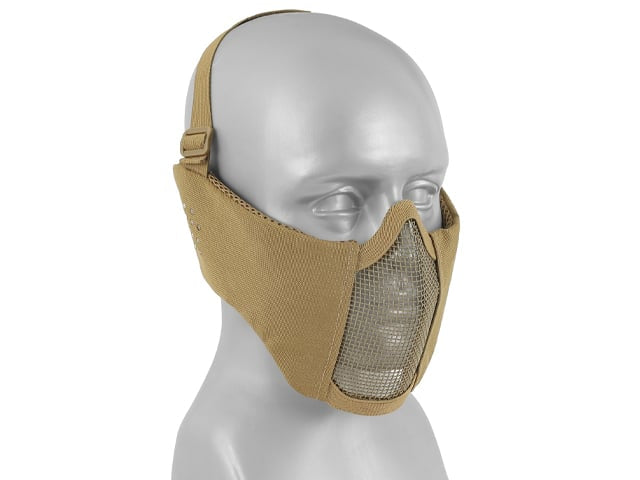 Maschera a rete low-profile con protezione guance e orecchie tipo A color Tan di 8FIELDS