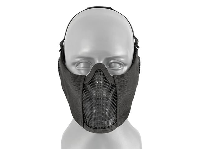Maschera a rete low-profile con protezione guance e orecchie tipo B nera di 8FIELDS