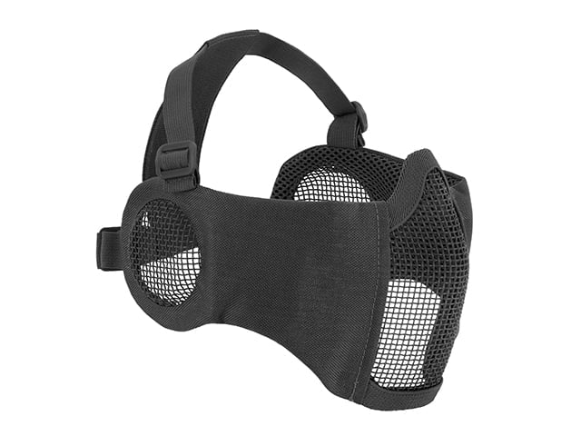 Maschera a rete low-profile con protezione guance e orecchie tipo B nera di 8FIELDS