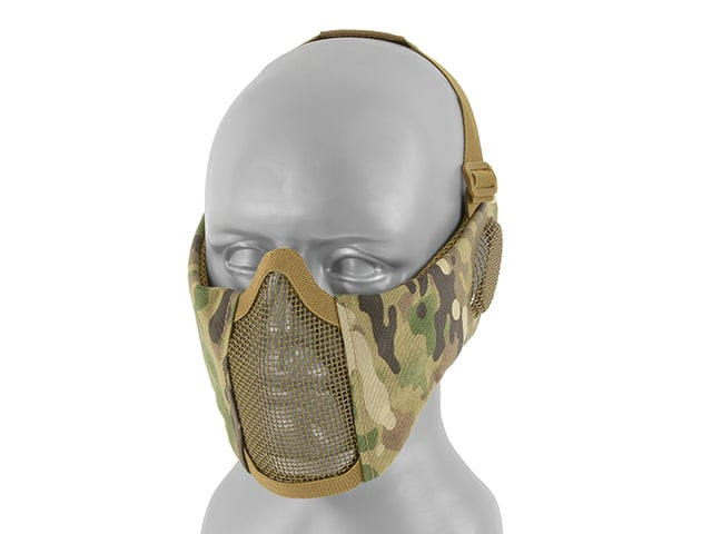Maschera a rete a basso profilo con protezione guance e orecchie tipo B Multicamo di 8FIELDS