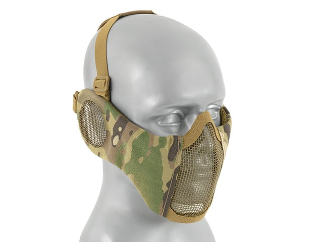 Maschera a rete a basso profilo con protezione guance e orecchie tipo B Multicamo di 8FIELDS