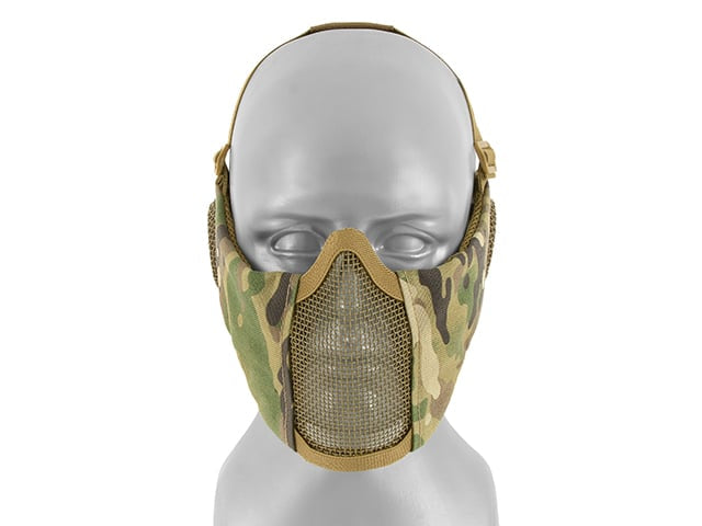 Maschera a rete a basso profilo con protezione guance e orecchie tipo B Multicamo di 8FIELDS