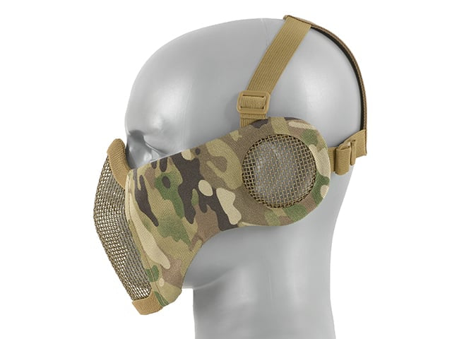 Maschera a rete a basso profilo con protezione guance e orecchie tipo B Multicamo di 8FIELDS