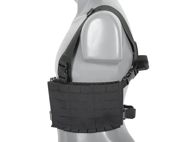 Chest Rig con due tasche per 6 caricatori AR/AK, taglio laser nero di 8FIELDS