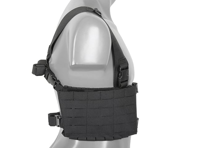 Chest Rig con due tasche per 6 caricatori AR/AK, taglio laser nero di 8FIELDS