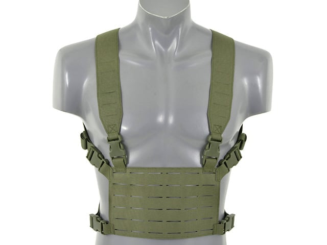 Chest Rig leggero con taglio laser oliva di 8FIELDS