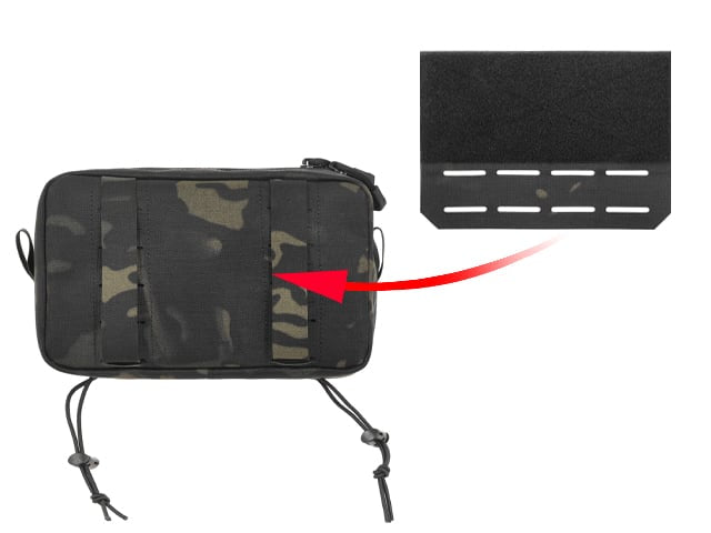 Tasca utility a due scomparti con pannello di montaggio Multicamo Black di 8FIELDS