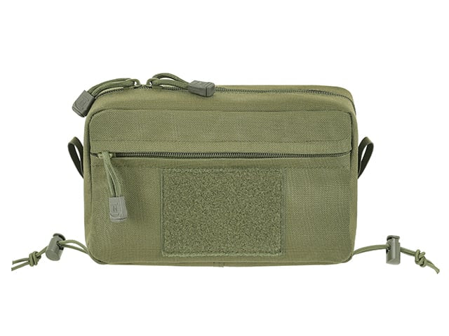 Tasca utility a due scomparti con pannello di montaggio, taglio laser olive di 8FIELDS