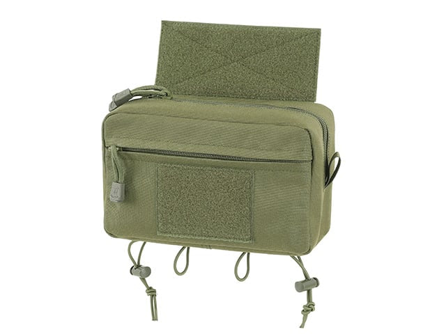 Tasca utility a due scomparti con pannello di montaggio, taglio laser olive di 8FIELDS