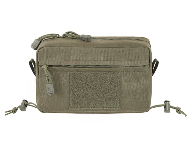 Tasca utility a due scomparti con pannello di montaggio, taglio laser Ranger Green di 8FIELDS