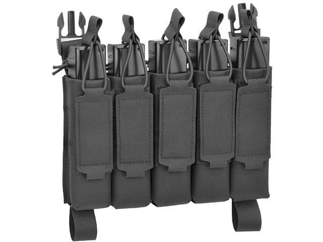 Tasca portacaricatore MP5 per 5 caricatori, Buckle-Up, Laser-Cut nera di 8FIELDS