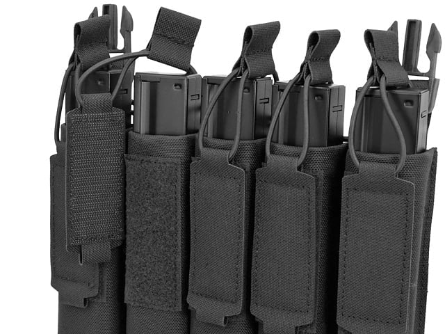 Tasca portacaricatore MP5 per 5 caricatori, Buckle-Up, Laser-Cut nera di 8FIELDS